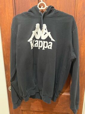 Kappa Black Crewneck Hoodie with White Logo